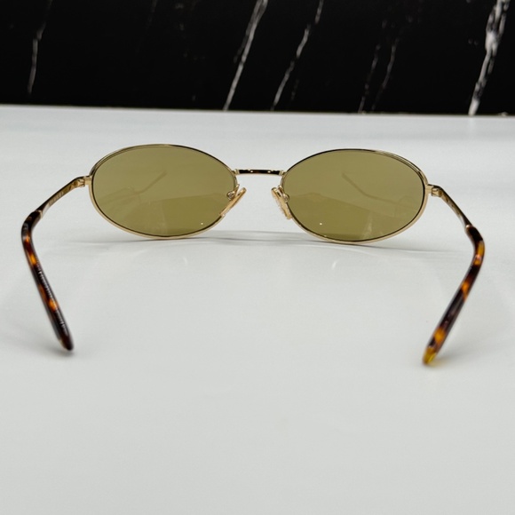 NEW SPR A59 5AK70G PRADA PRA59S 5AK70G WOMEN SUNGLASSES PR A59S 5AK70G GOLD OVAL - Picture 8 of 11